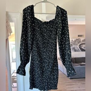 Black Floral Mini Dress